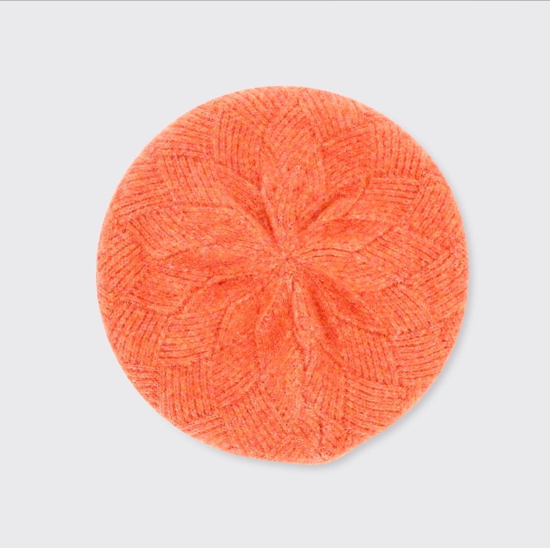 Soft Knit Beret - Orange