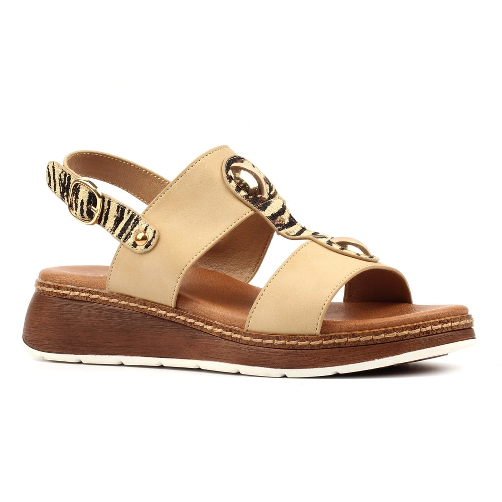 Lunar Georgia Beige Wedge Sandal
