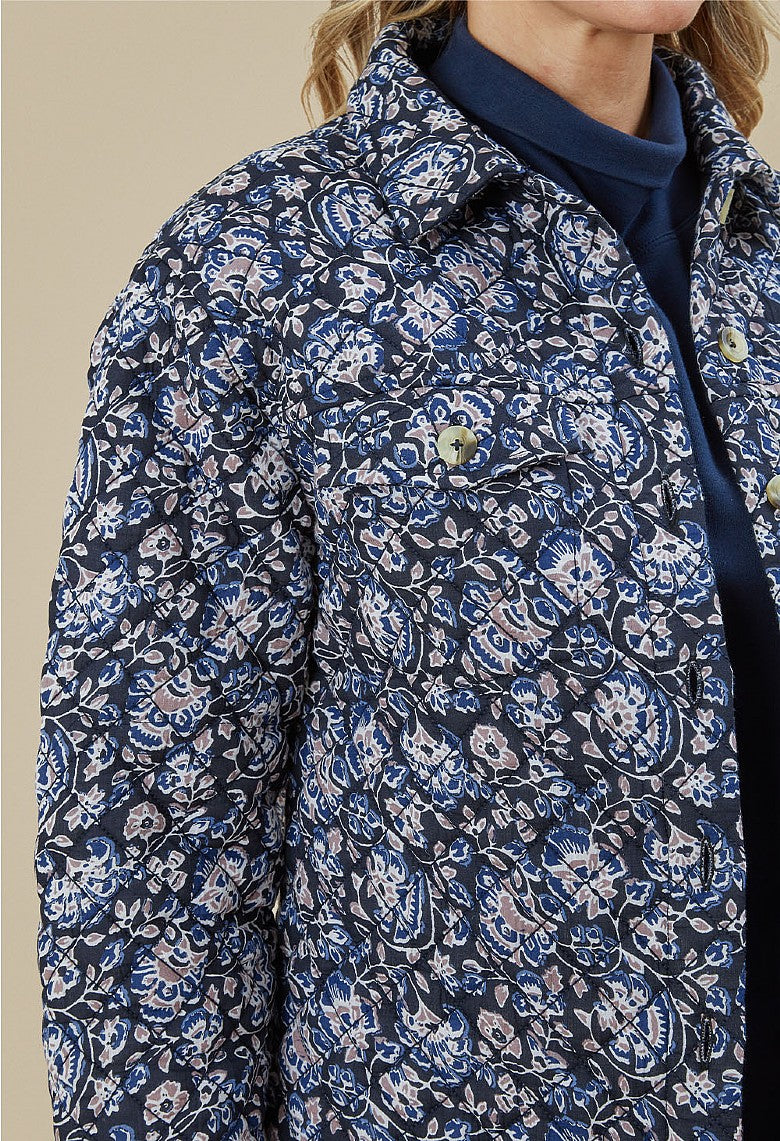 SHREE QUILTED SHACKET MARINA-Coats & Jackets-White finn