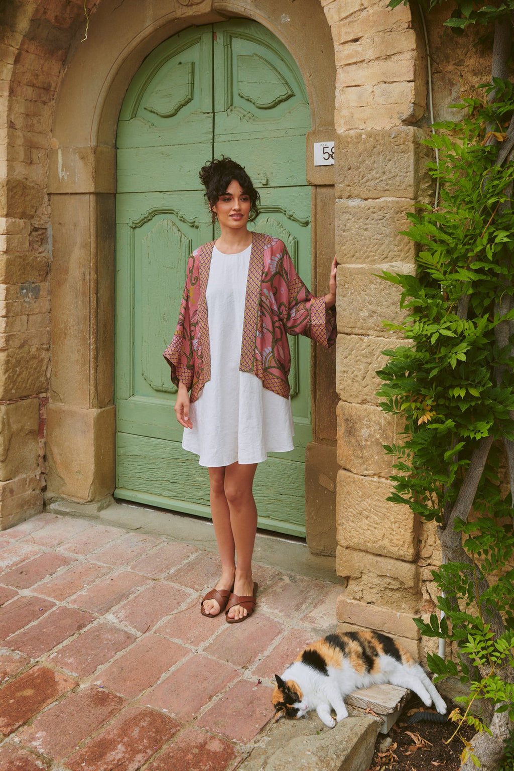 One Hundred Stars Giant Kantha Dusk Kimono-One Hundred Stars-White finn