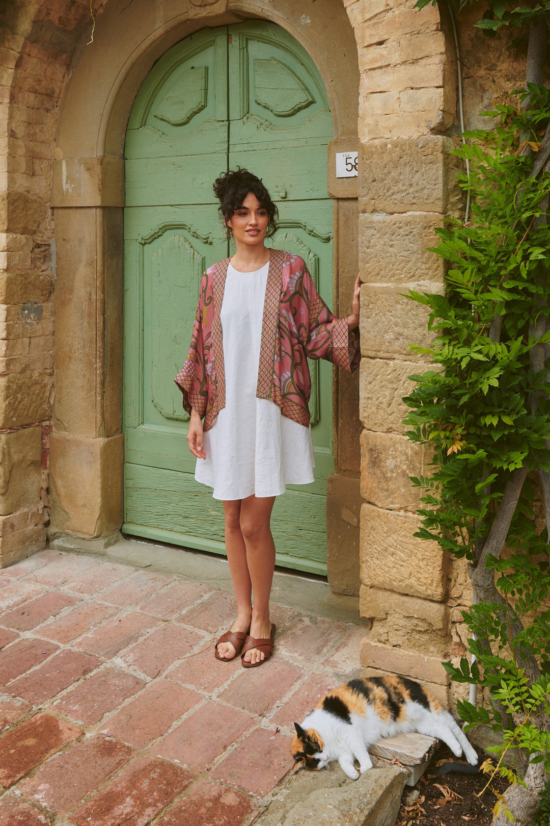 One Hundred Stars Giant Kantha Dusk Kimono