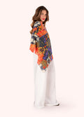 Powder Cotton Scarf - Trailing Floral in Navy-Powder-White finn