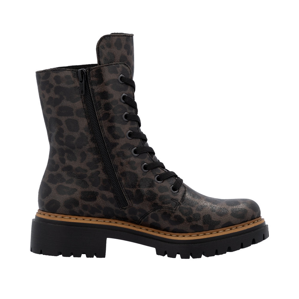 Rieker Black Ankle Boot 72627-Footwear-White finn