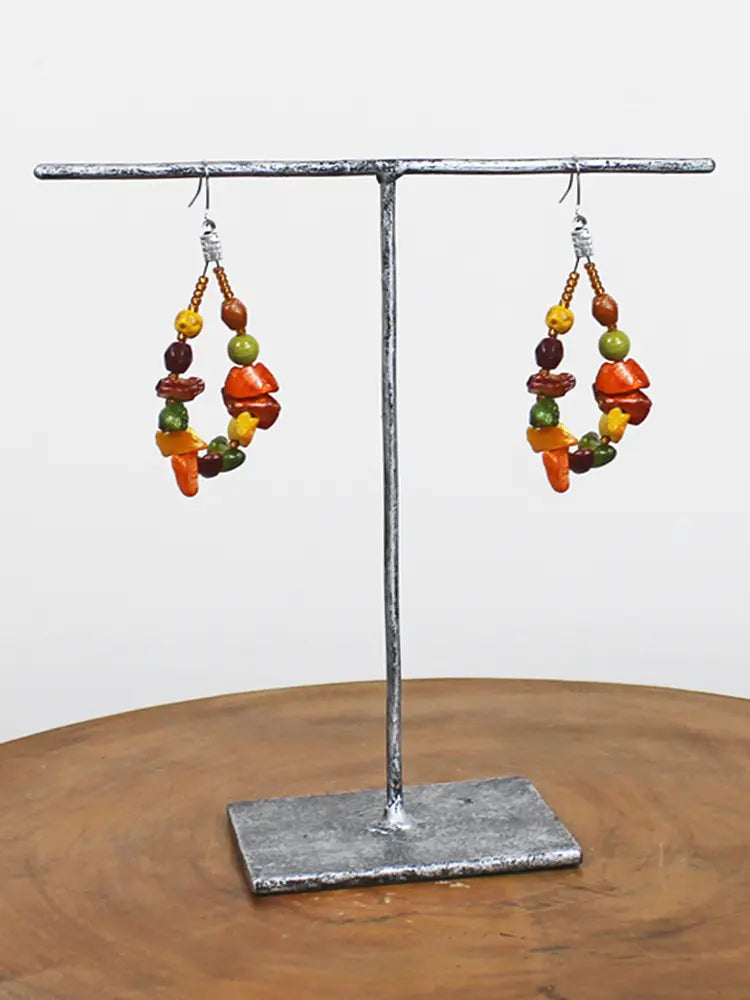 Suzie Blue Shell and Glass Bead Earrings DC6507