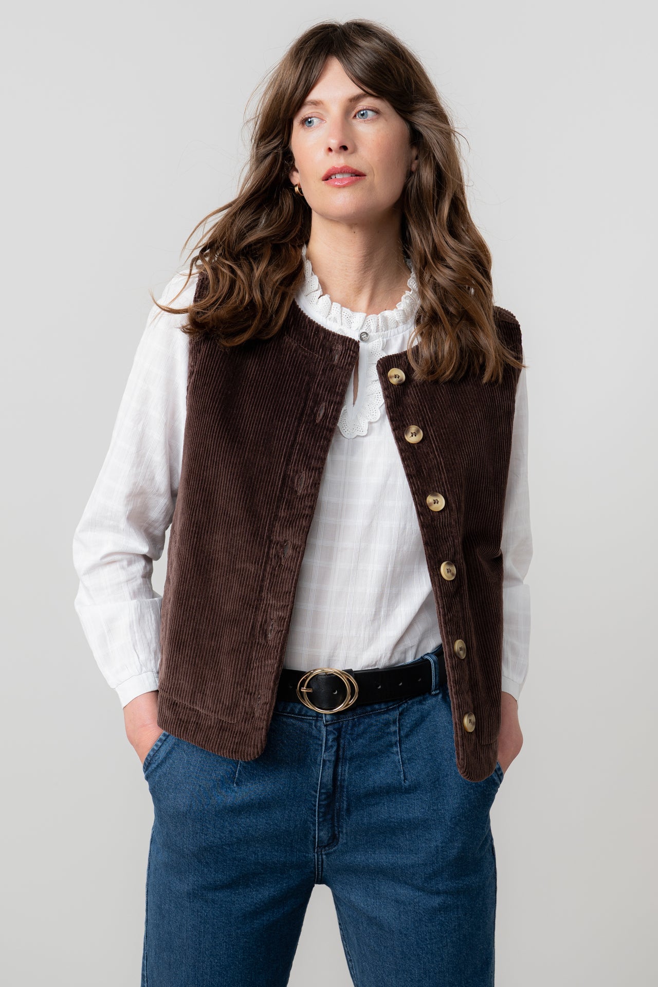 Lily and Me Dusk Gilet Plain-White finn