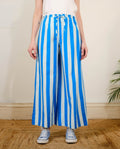 Pretty Vacant Drawstring Trousers in Stripe Blue-Trouser-White finn