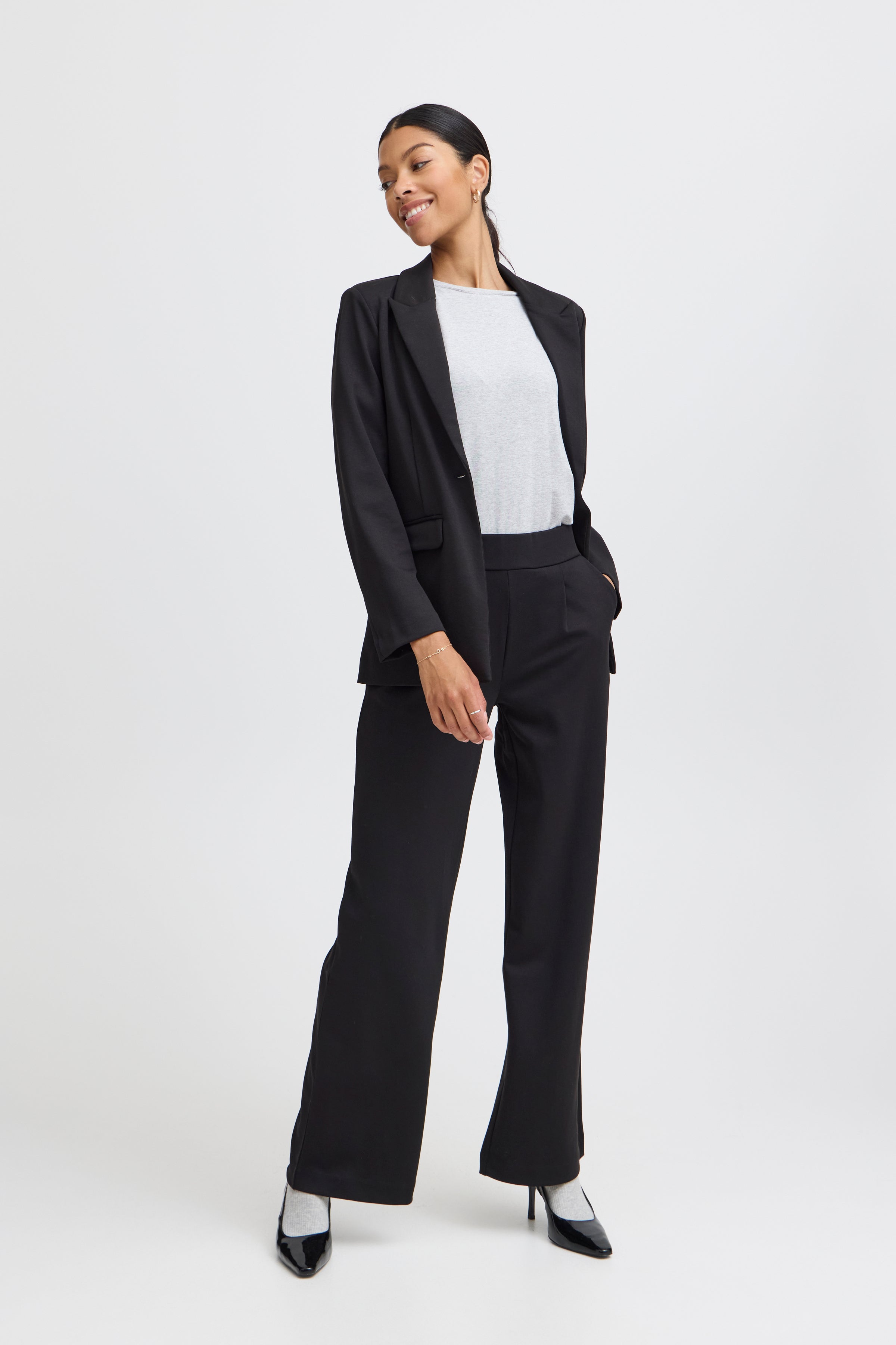 B young Byrozetta Wide Trouers-Trousers-White finn