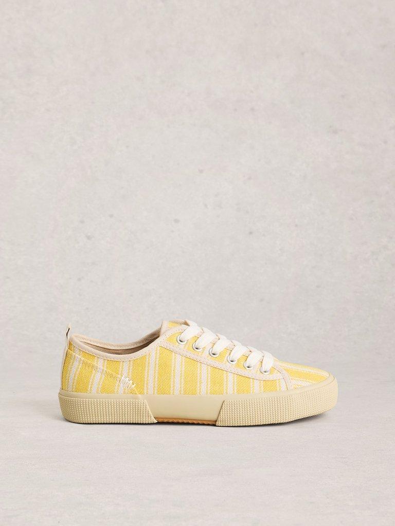 White Stuff Pippa Lace Up Print Trainer-Footwear-3-Yellow-
