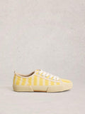 White Stuff Pippa Lace Up Print Trainer-Footwear-3-Yellow-