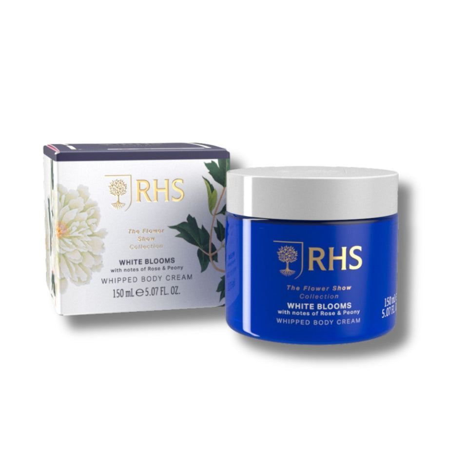 RHS Flower Show White Blooms Whipped Body Cream 150ml-Somerset Toiletries-White finn