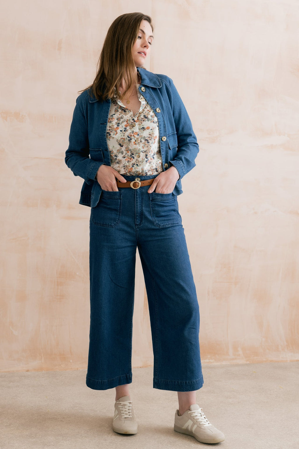 Lily and Me Amelia Denim Cropped Wide Leg Jeans-Lily and Me-White finn