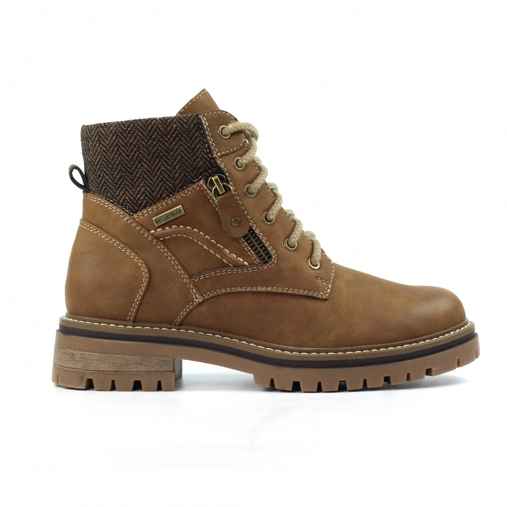 Caramel Waterproof Tan Ankle Boot