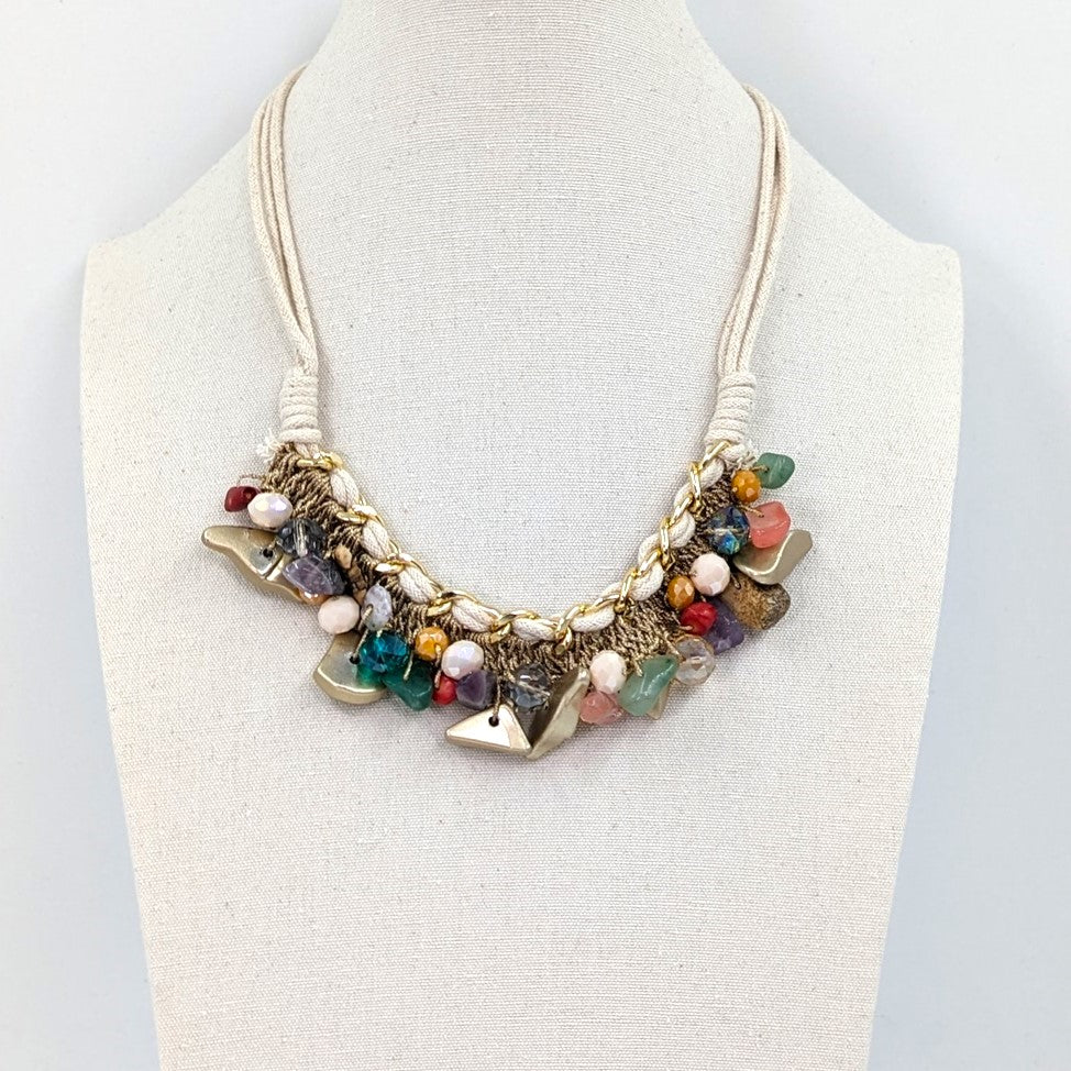 Luxe beaded cluster necklace HZ020N