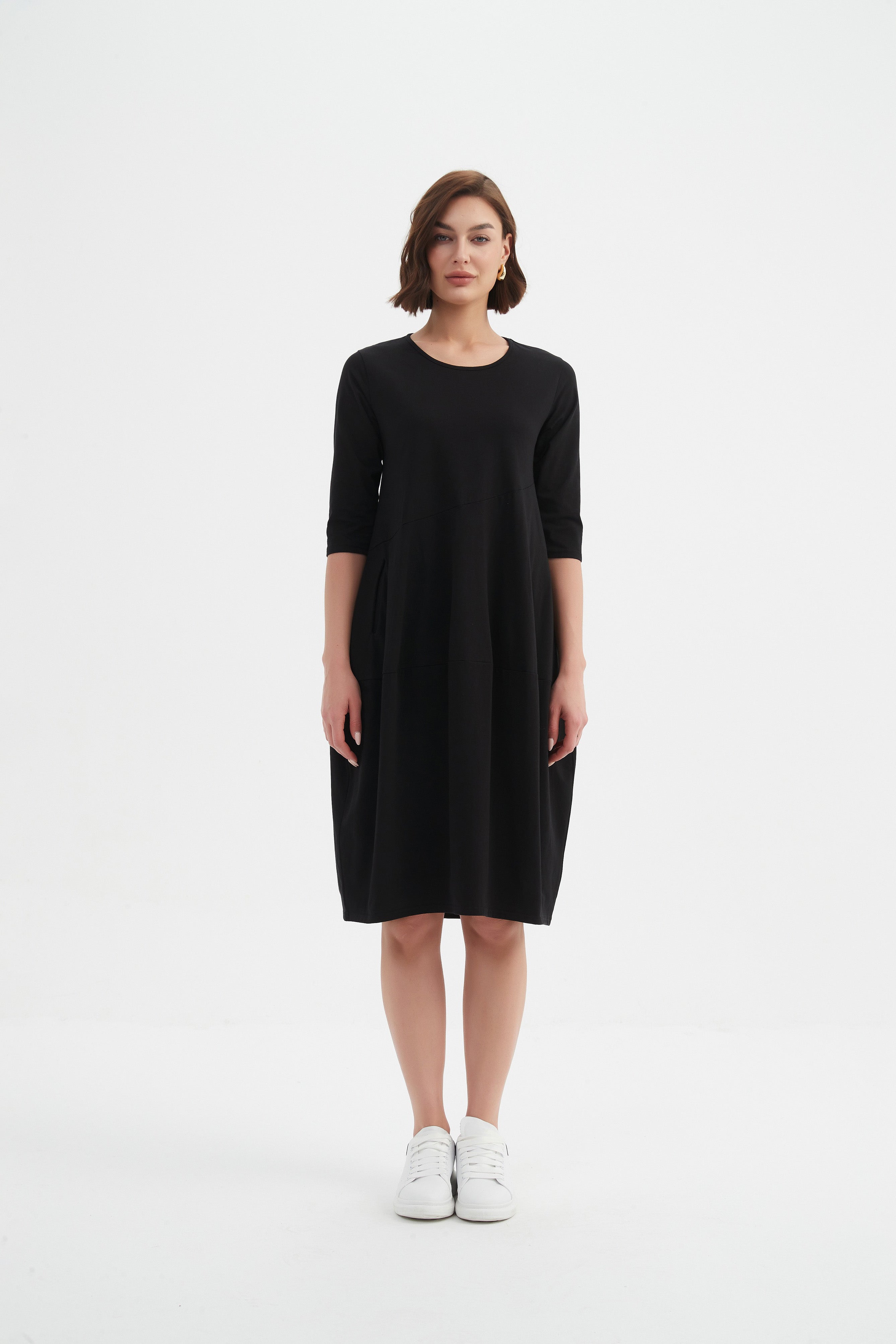 Tirelli Diagonal Seam Dress-Dress-White finn