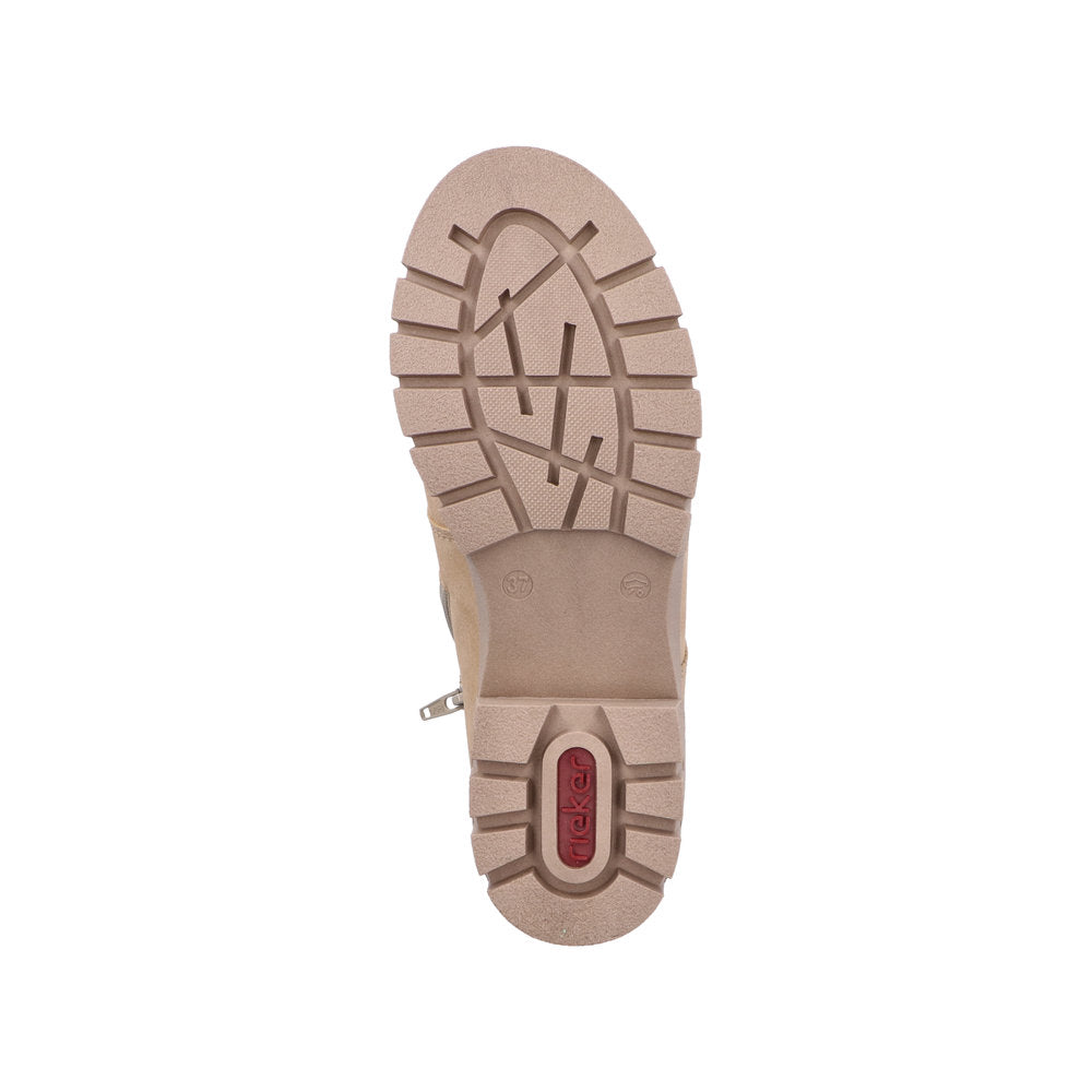 Rieker Cream Heel Boot 74532-Footwear-White finn