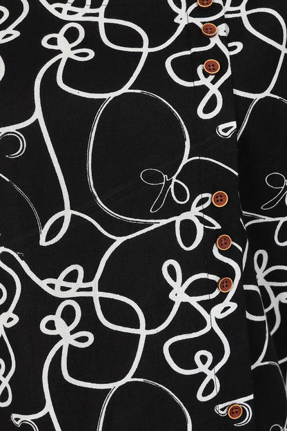 Alice Collins Swirl Print Button Top