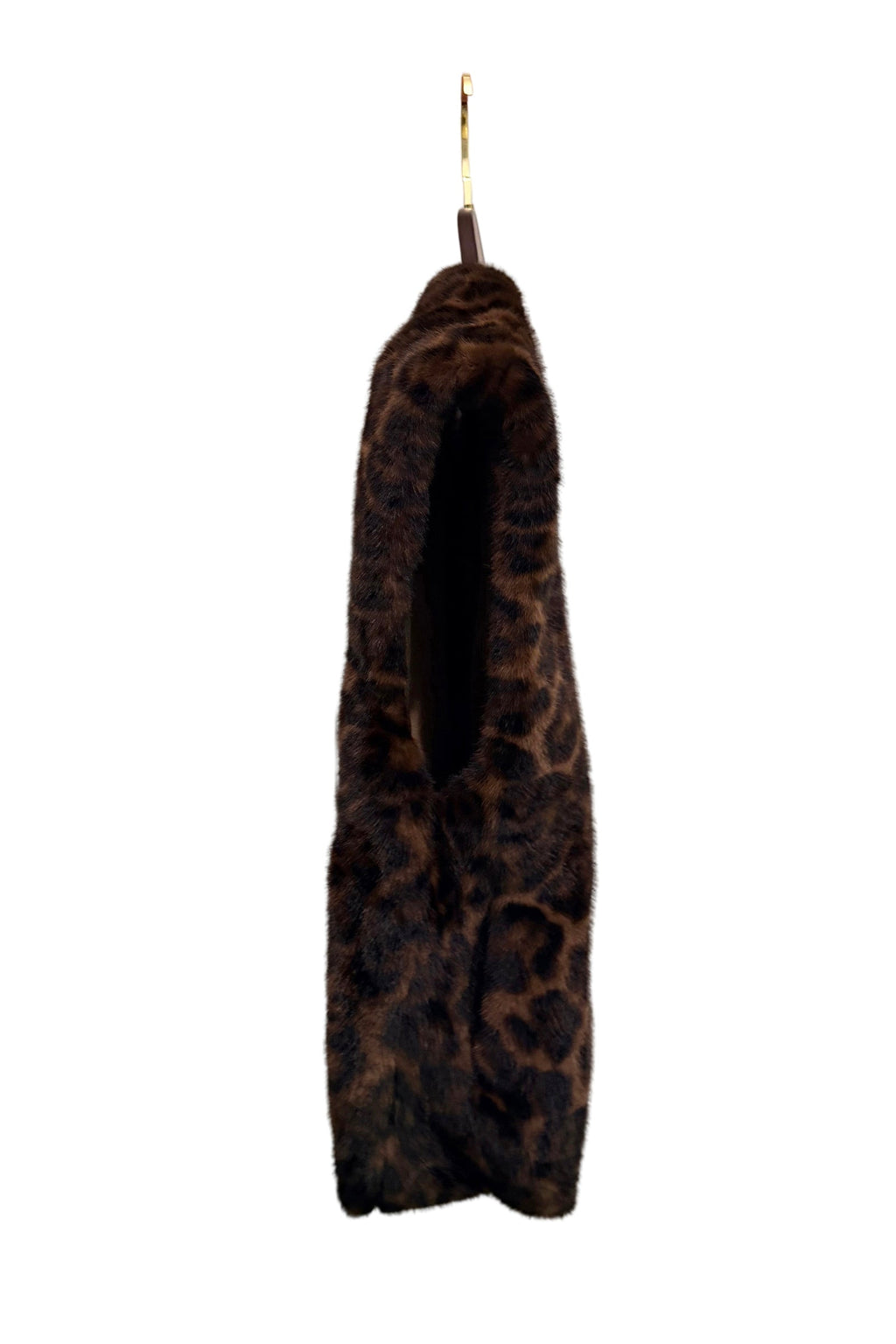 Leopard Print Cap Shoulder Faux Fur Gilet Waistcoat