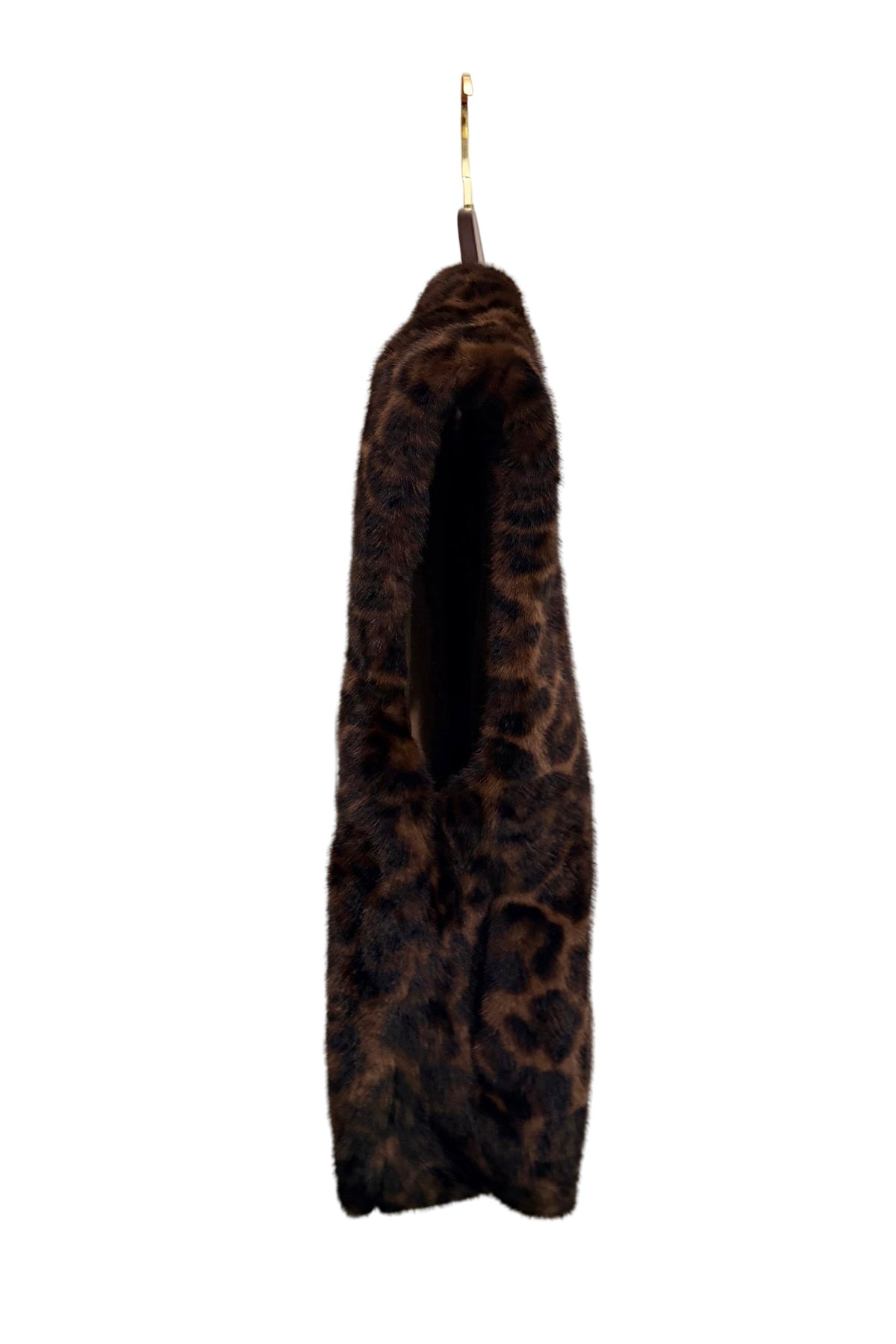 Leopard Print Cap Shoulder Faux Fur Gilet Waistcoat