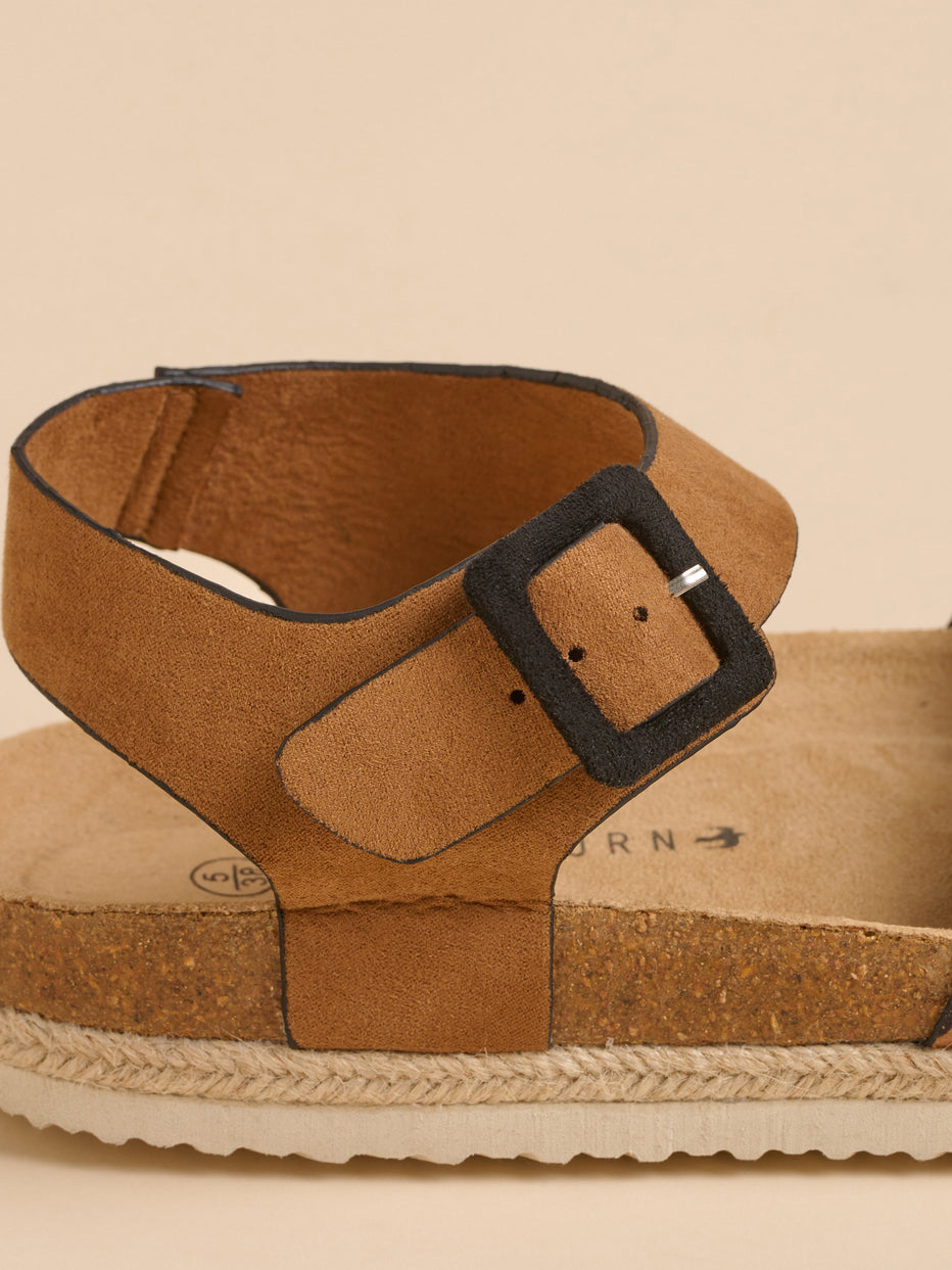Brakeburn Leopard Spot Ankle Strap Sandal-White finn