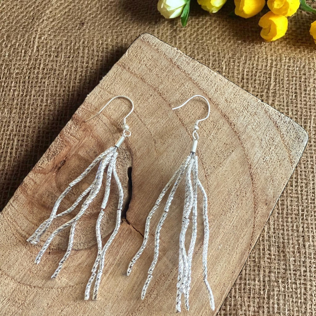 Jess and lou Lightweight Multi-Strand Drop Earrings ER181-Jess and Lou-White finn