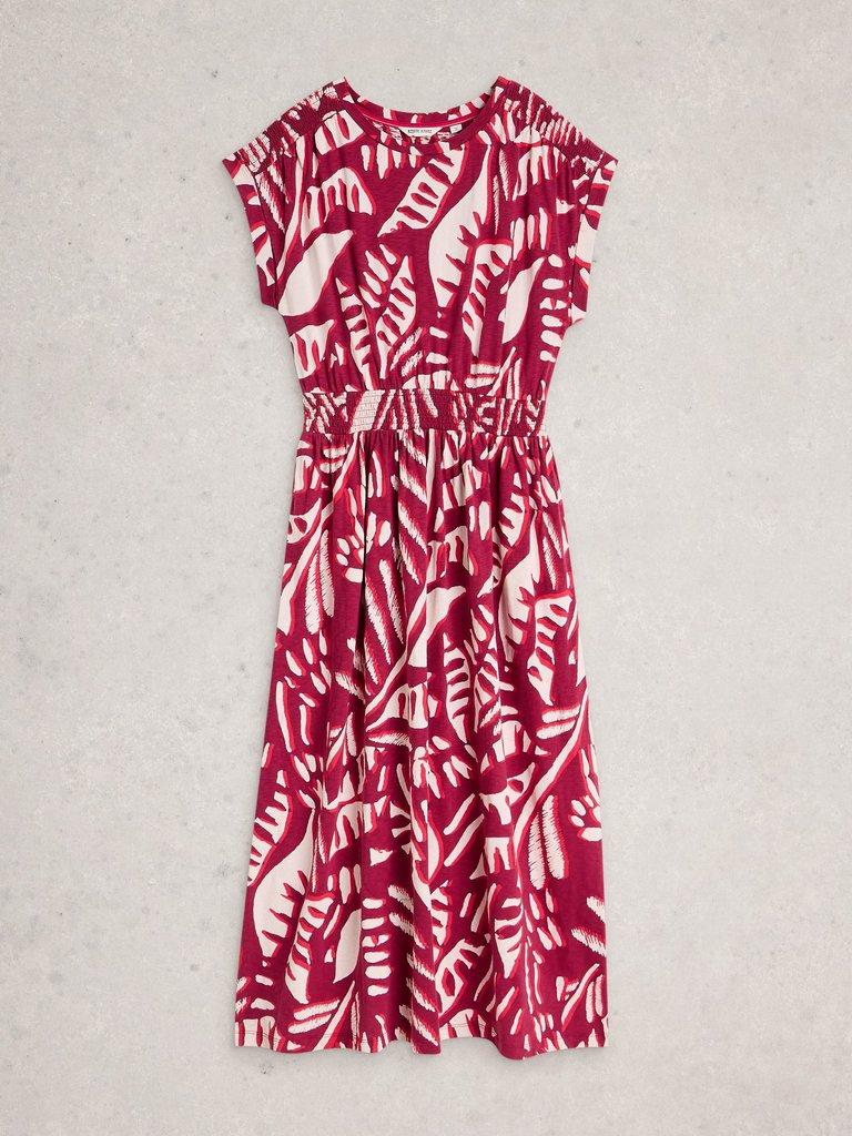 White Stuff Mina Jersey Print Dress in Pink Print