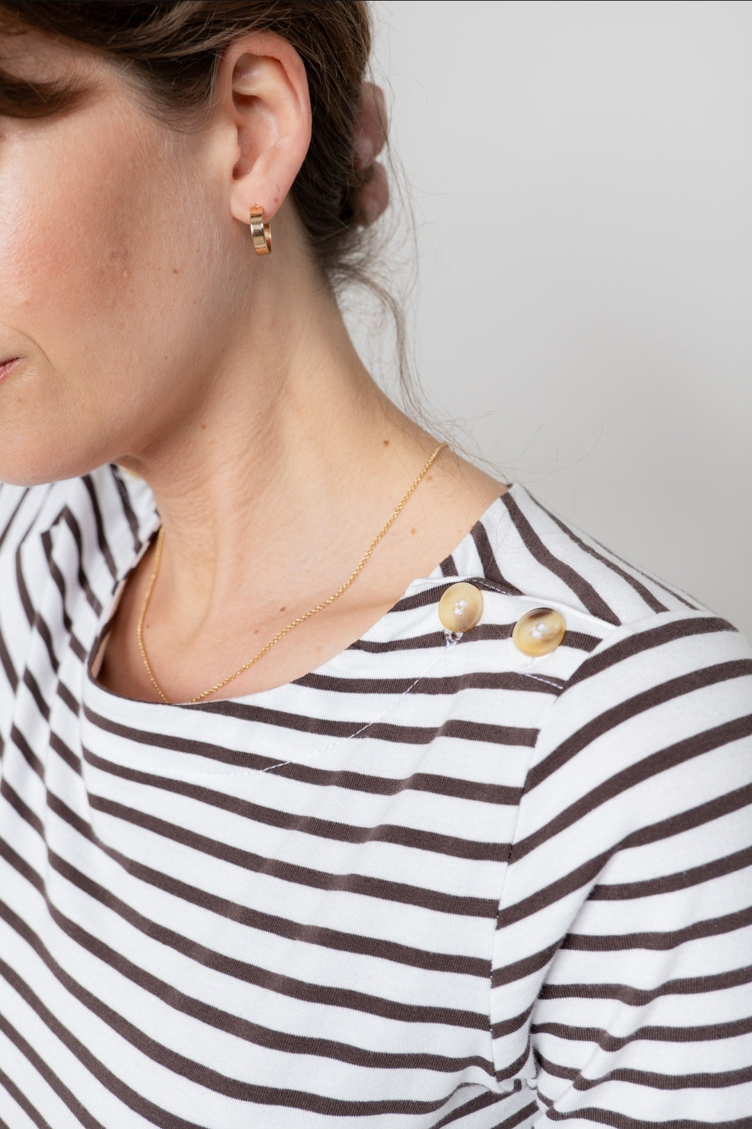 Lily and Me Riverside Top Stripe-White finn