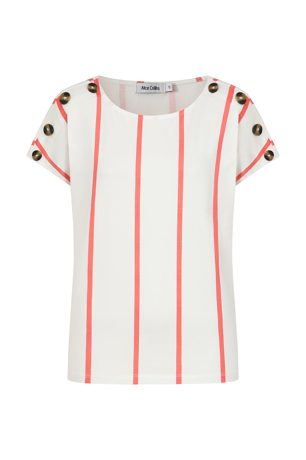 Alice Collins Button Shoulder Top