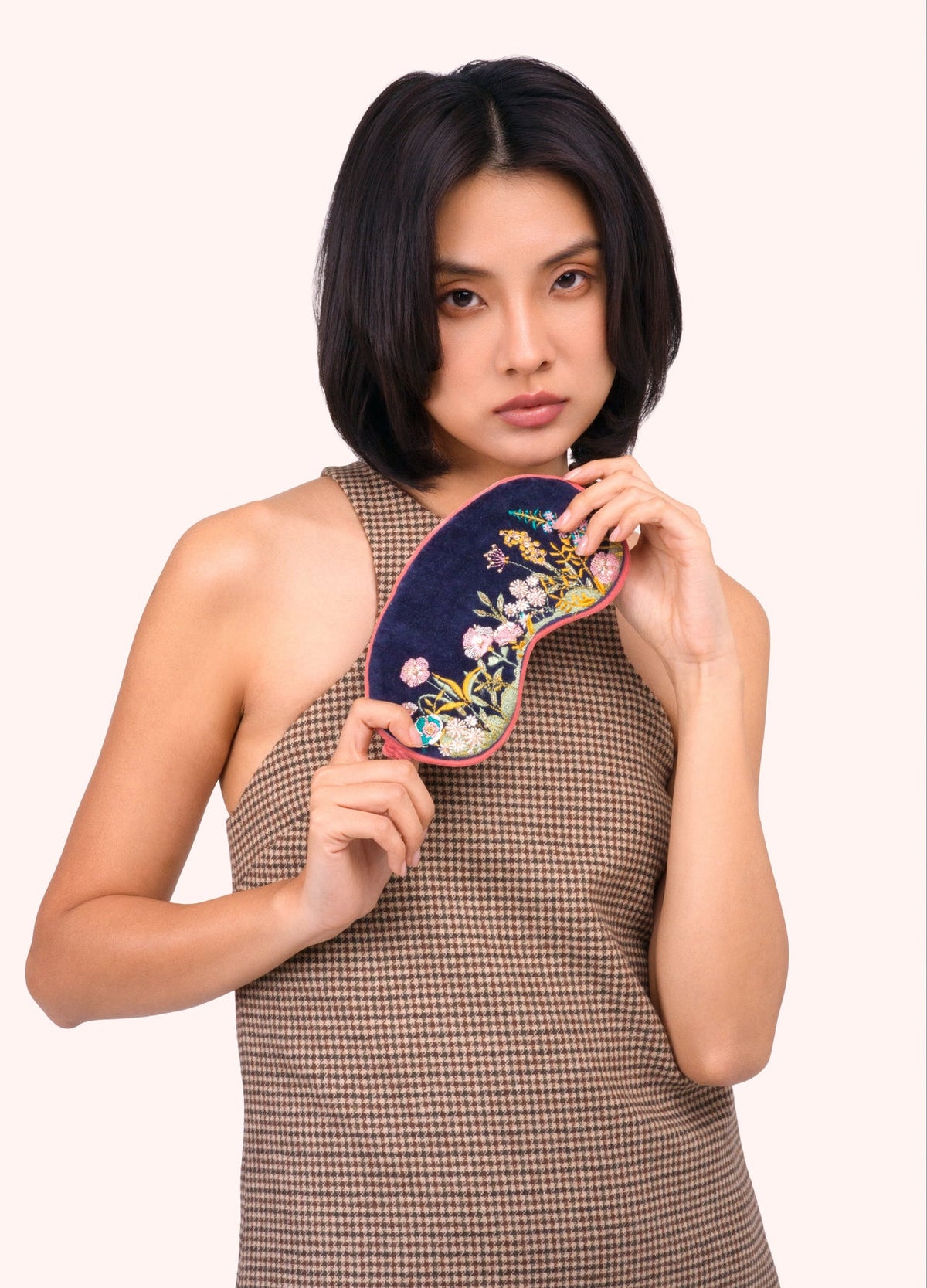 Powder Velvet Eyemask - Navy Floral