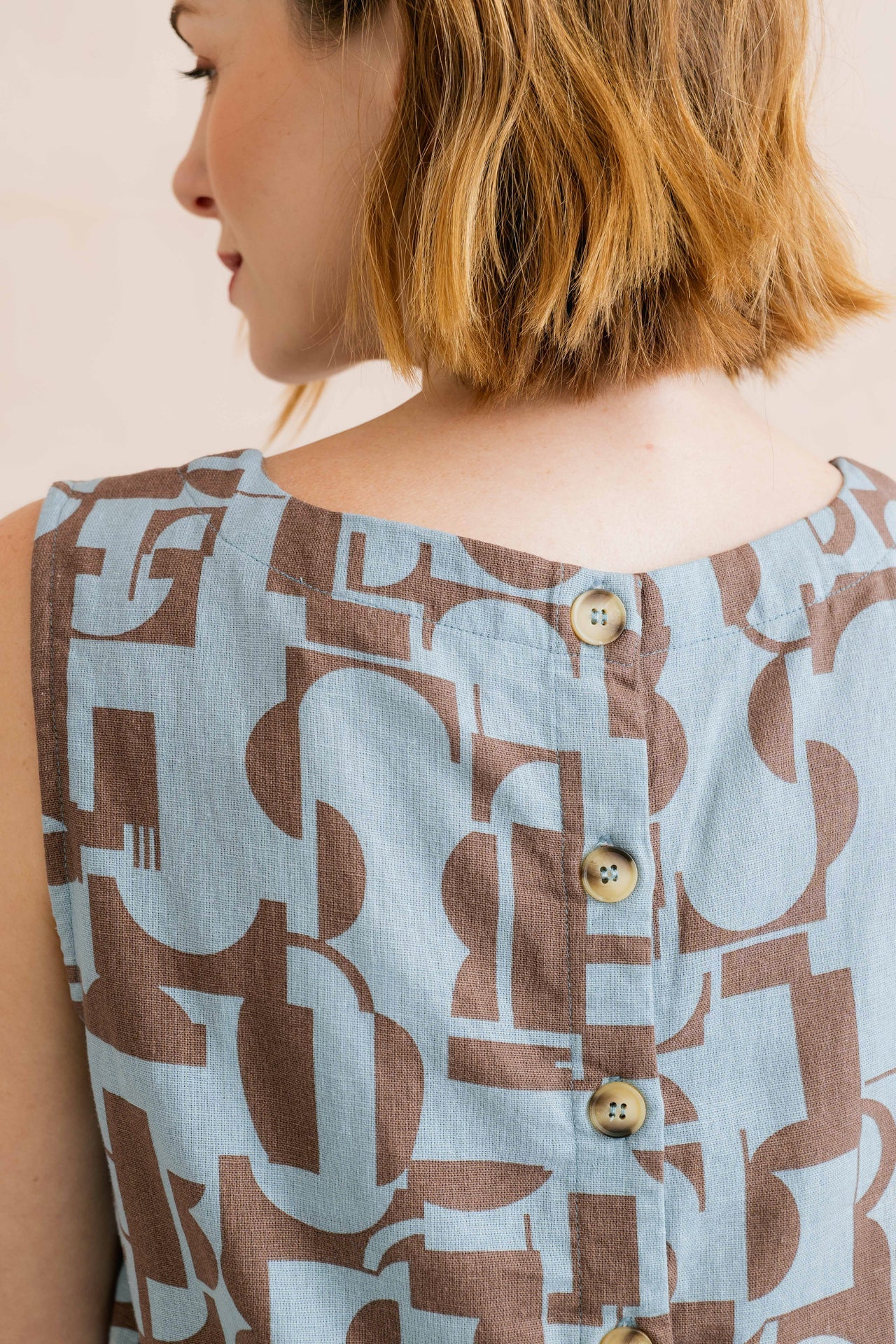 Lily and Me Cora Linen Blend Button Back Vest