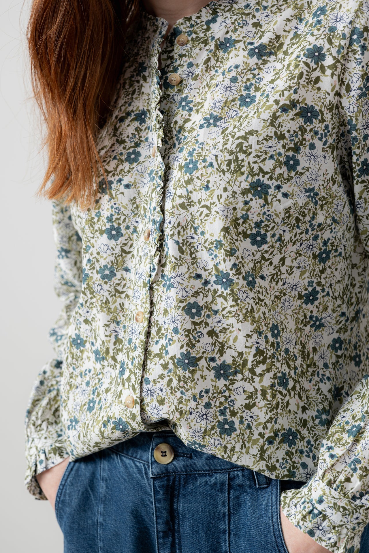 Lily and Me Rachel Frill Blouse Harvest-White finn