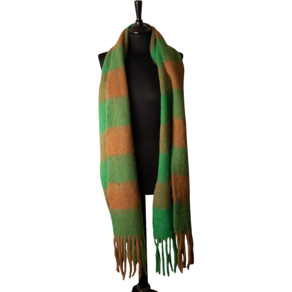 Jess and lou Striped Chunky Scarf-Jess and Lou-White finn