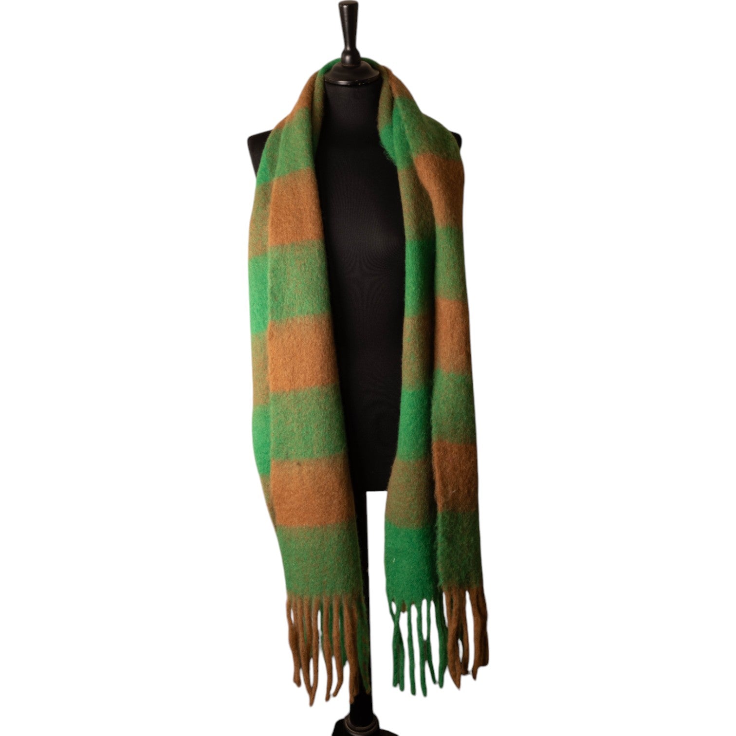 Jess and lou Striped Chunky Scarf-Jess and Lou-White finn