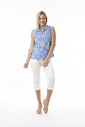 Orientique Aksharay Blue Cami-Orientique-White finn