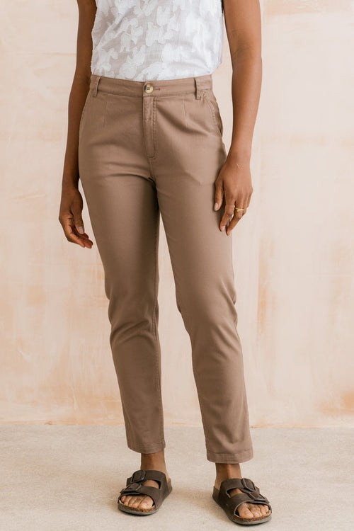 Lily and Me Breaker Stretch Twill Trousers-Trousers-8-Navy-