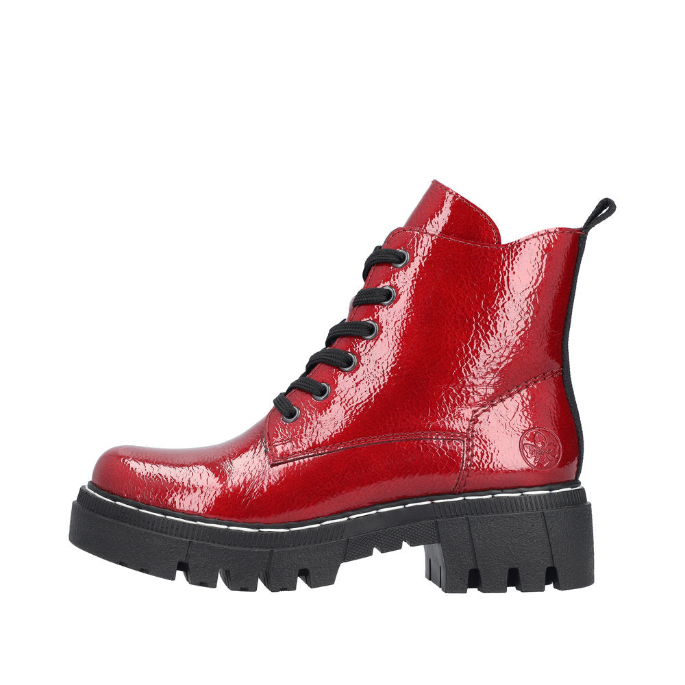 Rieker Red Ankle Boot 74020-Footwear-White finn