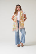 One Hundred Stars Giant Kantha Lime Scarf-One Hundred Stars-White finn