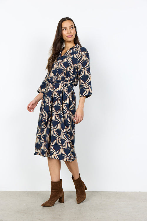 Soya Concept SC-HALIN AOP 3 Dress Navy