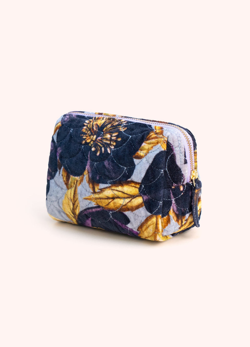 Powder Hellebore Quilted Velvet Vanity Bag