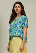 Adini Mandy Scattered Blossom Top-Shirts & Tops-White finn