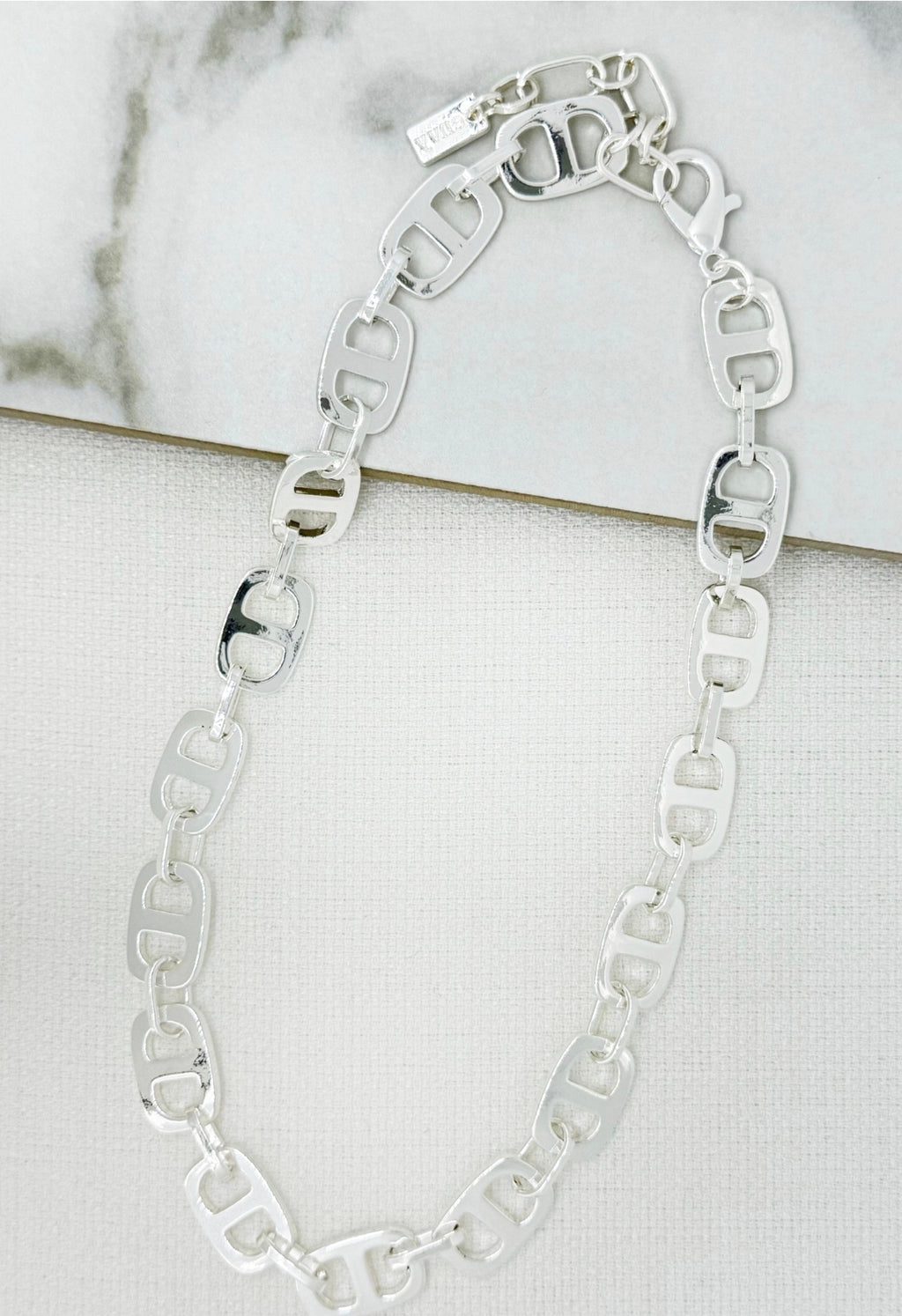 Envy 4872 Short link necklace-Envy-White finn