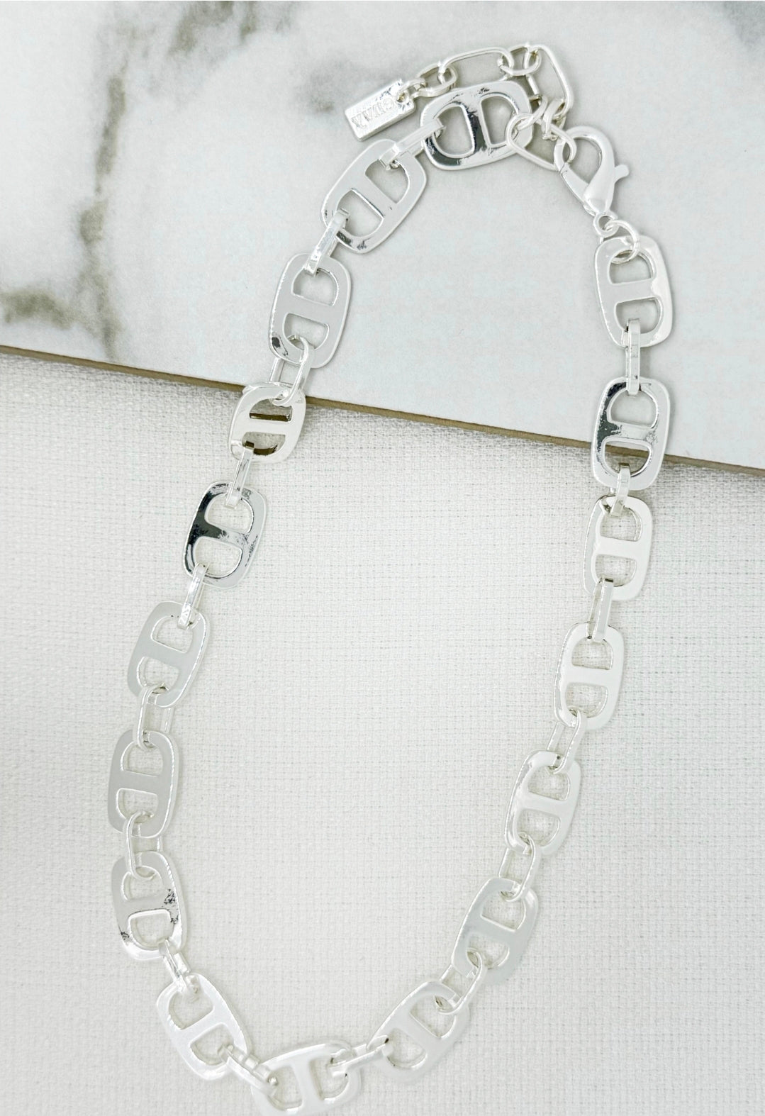 Envy 4872 Short link necklace-Envy-White finn
