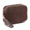 Ellie Beaumont Crossbody Tassel Suede - Dark Brown-Bag-White finn