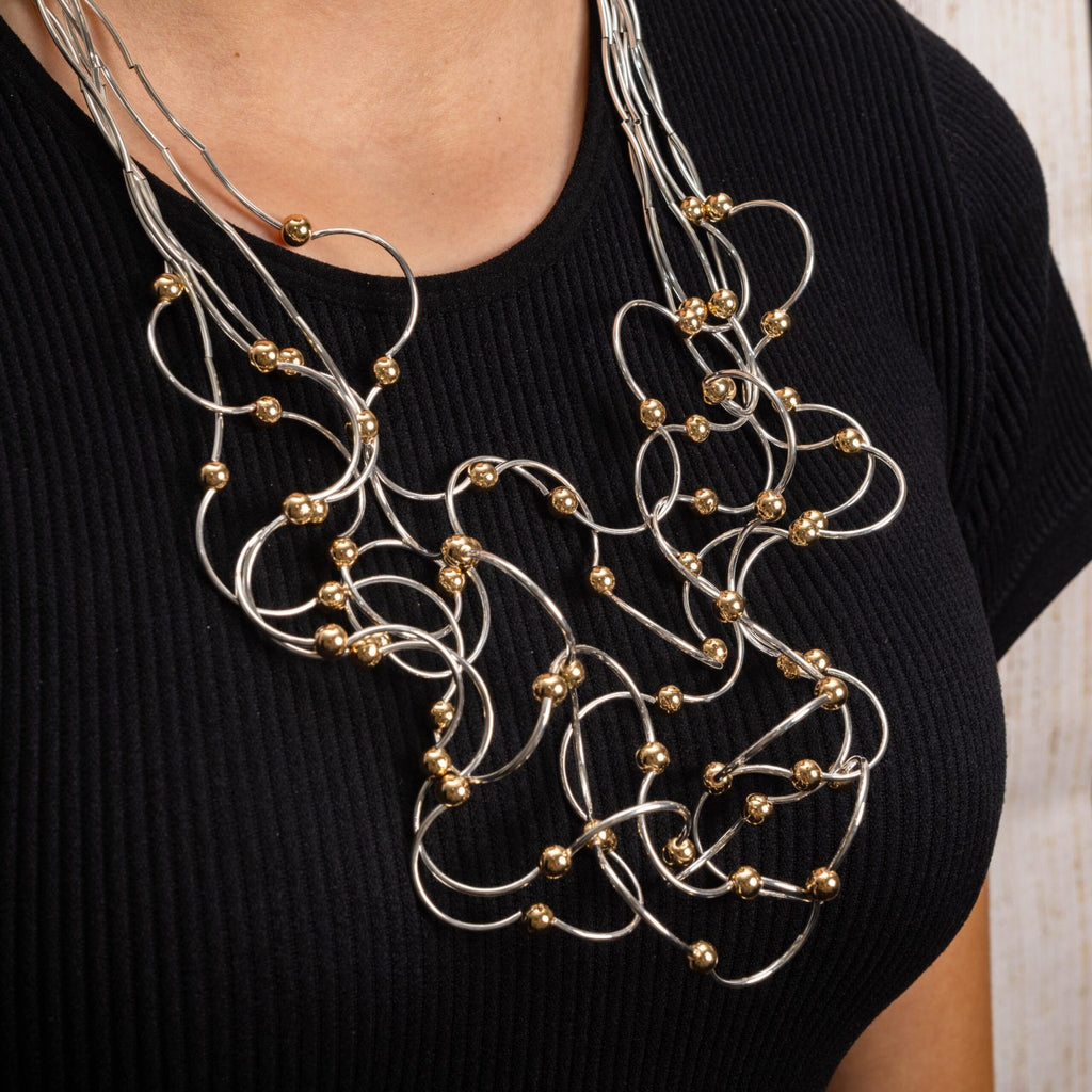 Jess and lou Statement Wire Necklace NK350-Jess and Lou-White finn