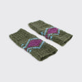 Miller mae Trixie Fingerless Gloves - Forest Green / Purple-Forever England-White finn