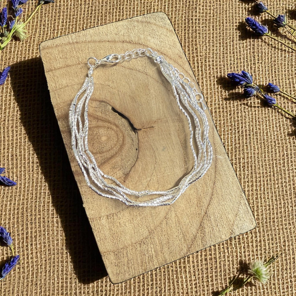 Jess and lou Multi-Strand Twisted Wire Bracelet BR240-Jess and Lou-White finn