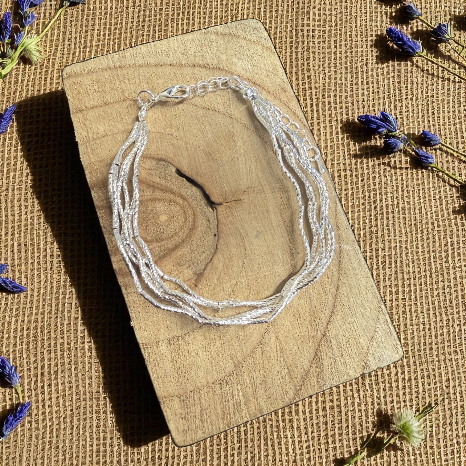 Jess and lou Multi-Strand Twisted Wire Bracelet BR240-Jess and Lou-White finn