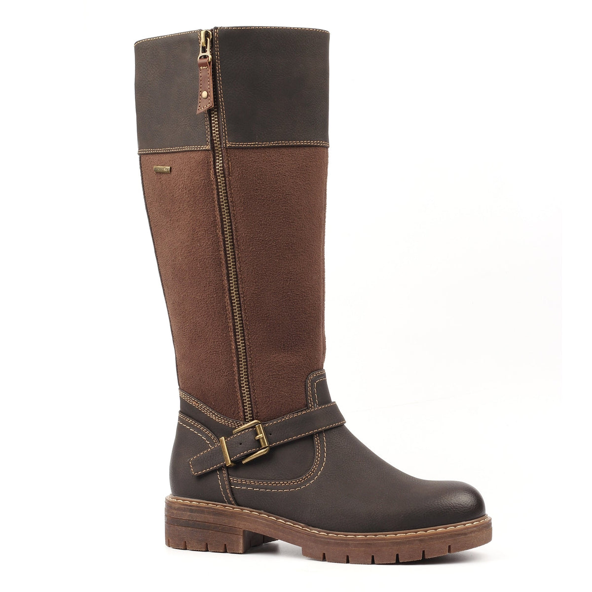 Lunar Joy Brown Waterproof Expanding Calf Long Boot