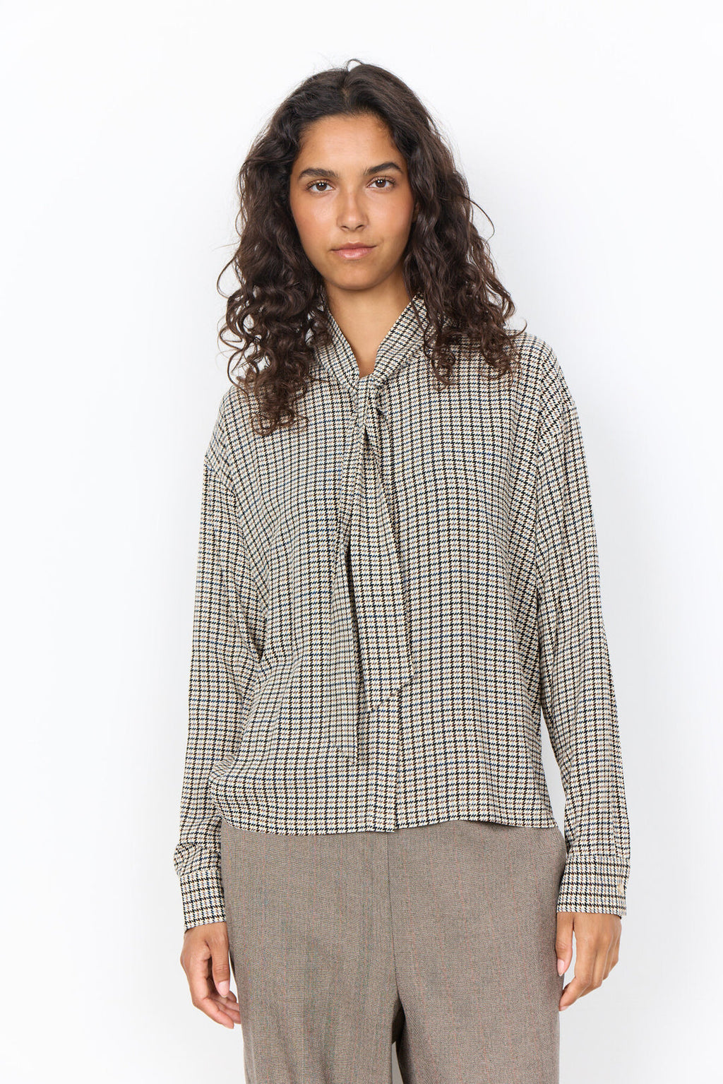 Soya Concept SC-HALIA 2- AOP Shirt Dusty blue