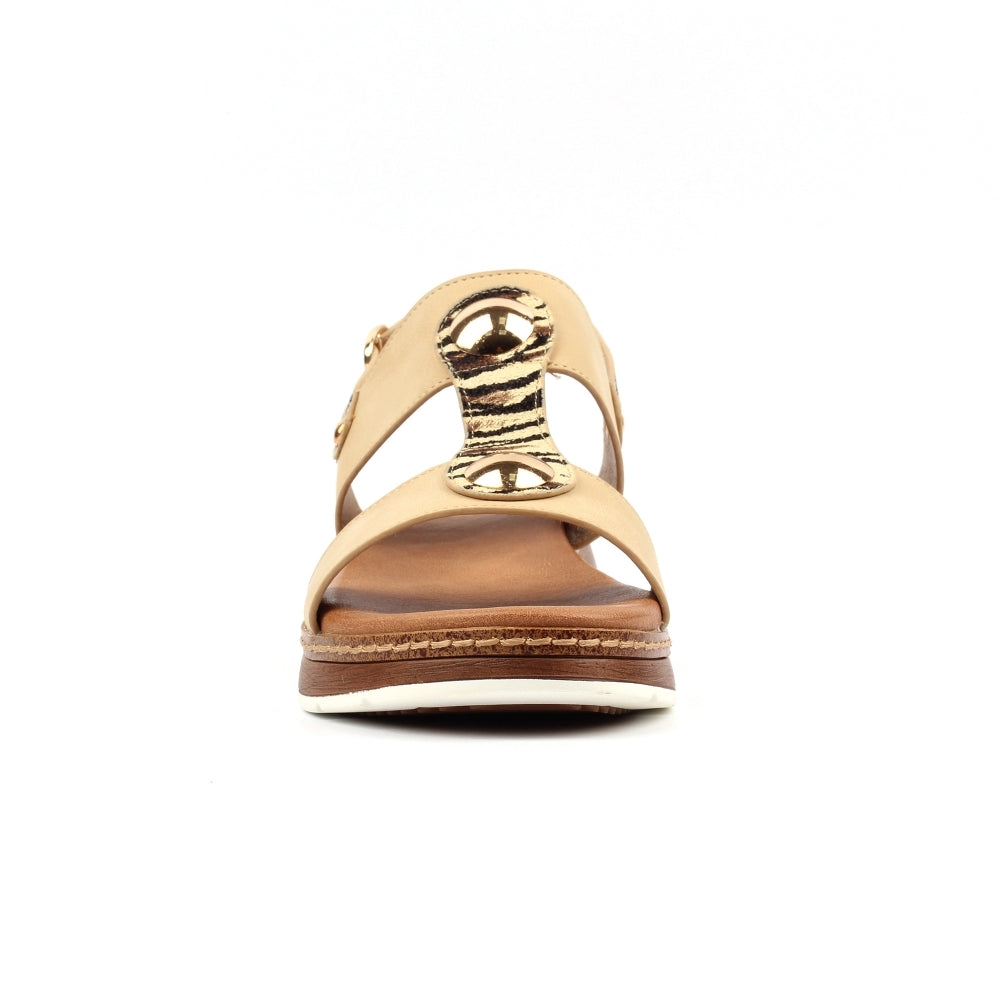Lunar Georgia Beige Wedge Sandal