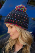 Pachamama Mosaic Bobble Beanie-Hat-White finn